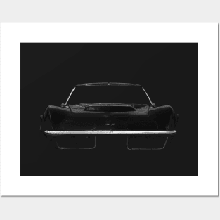 Chevy C3 Corvette - black Posters and Art